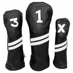 Sunfish Leder Headcover Ace schwarzweiß 3er Set
