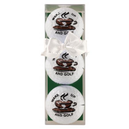 Golfball-Set &quote;Wake up and Golf&quote;