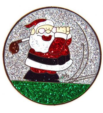 Navika Glitzy Ballmarker Golfing Santa Navika Glitzy Ballmarker Golfing Santa