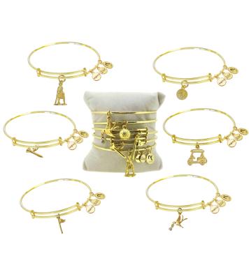 Navika Armspange mit Golf-Charm, vergoldet