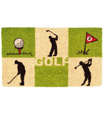 Kokos-Fußmatte mit Golfmotiven Kokos-Fußmatte mit Golfmotiven